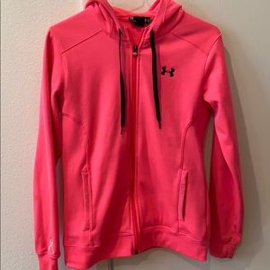 Bright pink Uber Armour zip up jacket